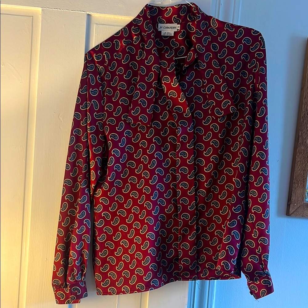 Chicos Red Paisley Blouse